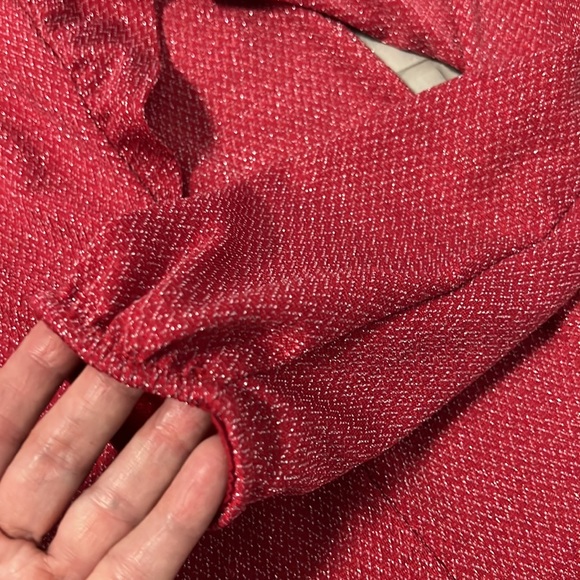 Girls Sparkle Red Ruffle Shirt - Picture 4 of 4